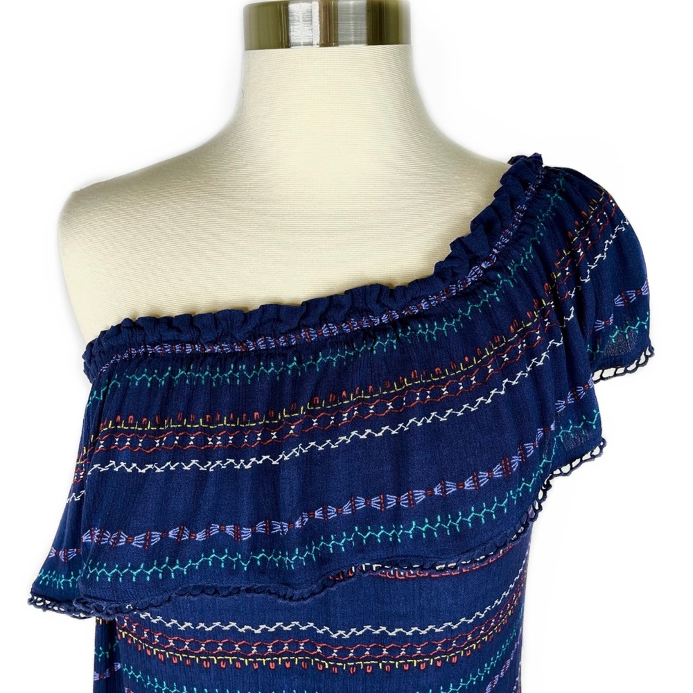 One Shoulder Ruffle Mini Dress - Picture 8 of 16